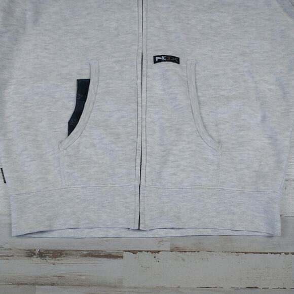 Motocross embroidered light gray Fox Racing Zip up hoodie jacket men's sz small - Picture 6 of 13